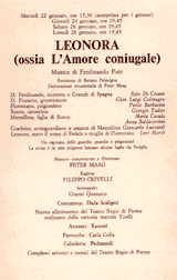 Leonora in Paer's Leonora at Teatro Regio di Parma under Peter Maag